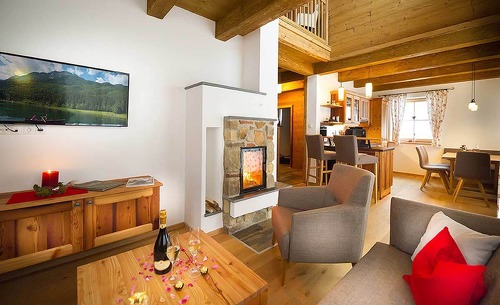 Romantische Stunden zu zweit vor dem Kamin- Kuschelurlaub in Wagrain