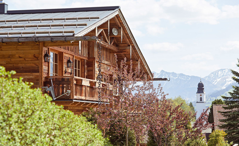 Aussicht auf die traumhafte Allgäuer Alpenwelt im Chalet F in Ofterschwang
