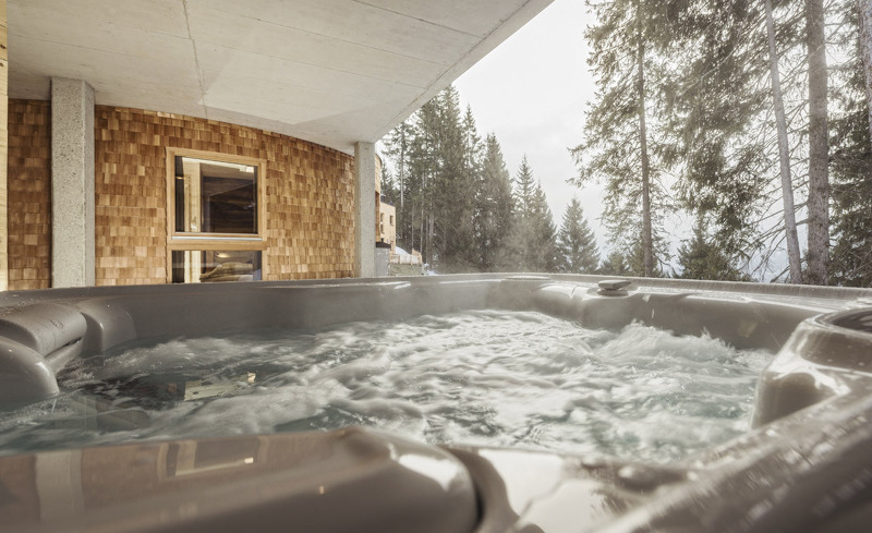 Jedes Luxuschalet des Almhofs Roswitha ist ausgestattet mit einem Private-Spa-Bereich