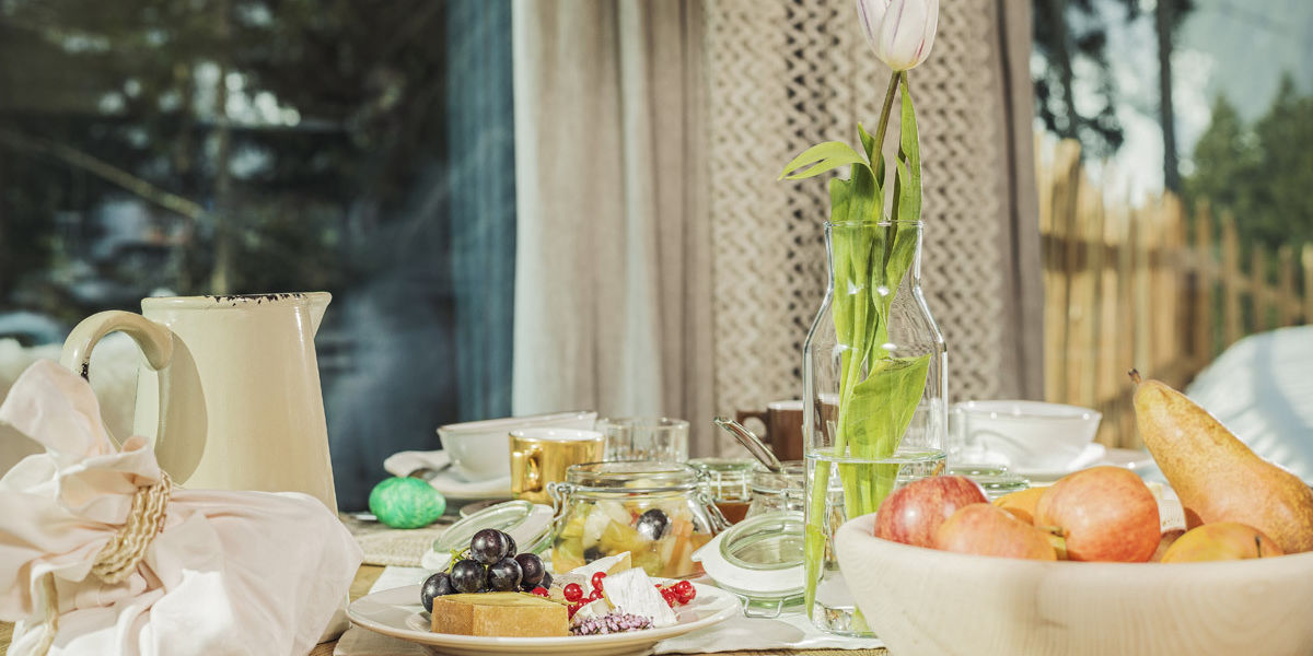 Frühstückskorbservice in den Premium Chalets Roswitha