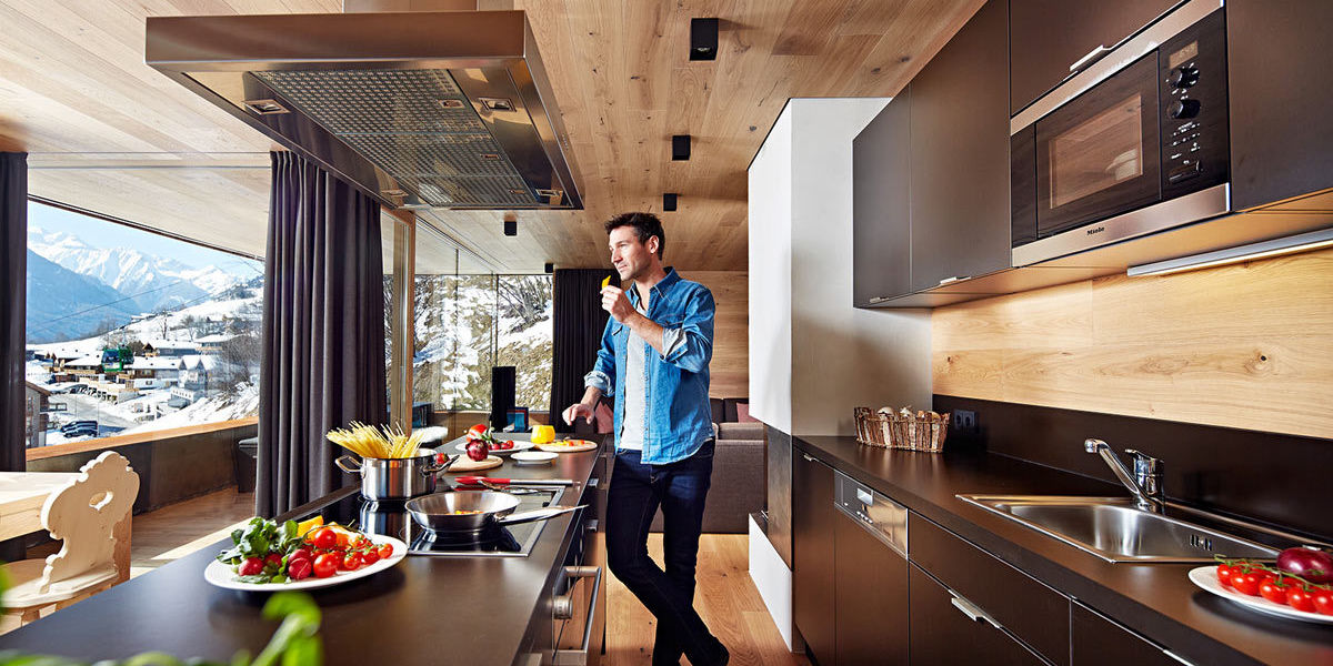 Das Ferienchalet Smaragdjuwel bietet eine top ausgestattete Küche mit Miele-Geräten